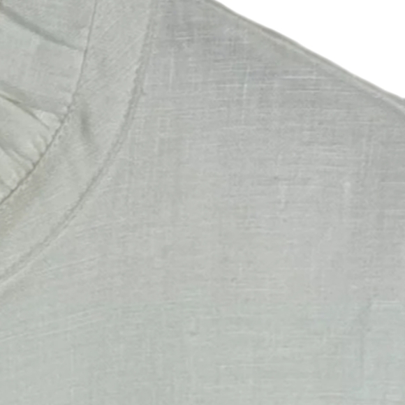 New Alice Walk Band Collar Long Sleeve Linen Tiered White Cottagecore Dress M - Picture 5 of 6